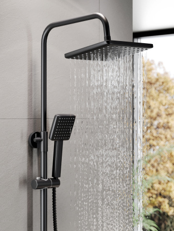Душевая система с изливом Agger Brilliant A0394444 черный