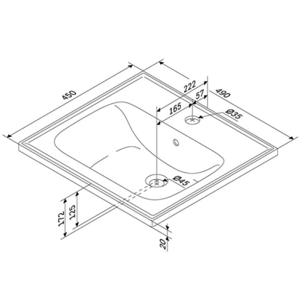 Раковина 50 см Am.Pm X-Joy M85AWCC0502WG64