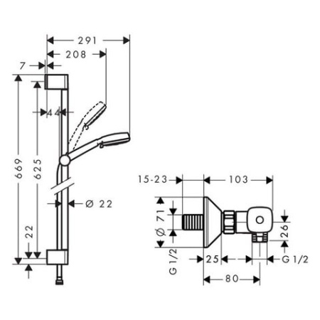 Душевой гарнитур Hansgrohe Crometta 27030400