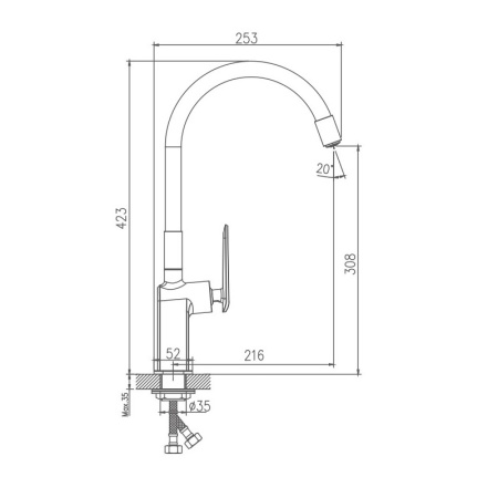 Смеситель для кухни Haiba HB73548-7