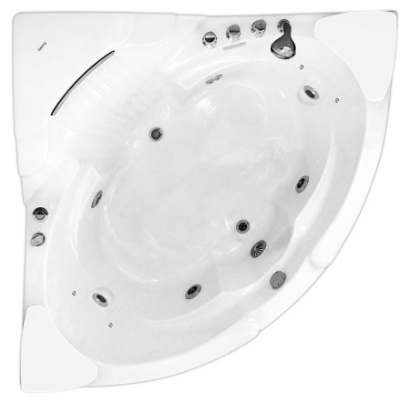 Акриловая ванна (152х152) Gemy G9082 B с гидромассажем, универсальная
