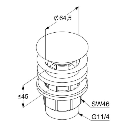 Донный клапан Kludi 10426N0-00 золото