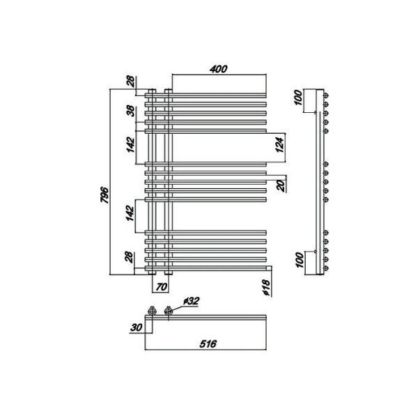 Водяной полотенцесушитель Ravak Style 50х80 X04000083671