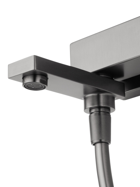 Смеситель для ванны с душем WONZON & WOGHAND CUBE 2.0, темный графит WW-88037068-BGM