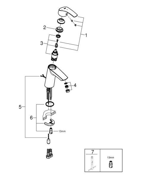 Смеситель однорычажный для раковины Grohe Eurosmart 23394 10E (2339410E) хром  Смеситель однорычажный для раковины Grohe Eurosmart 23394 10E (2339410E) хром