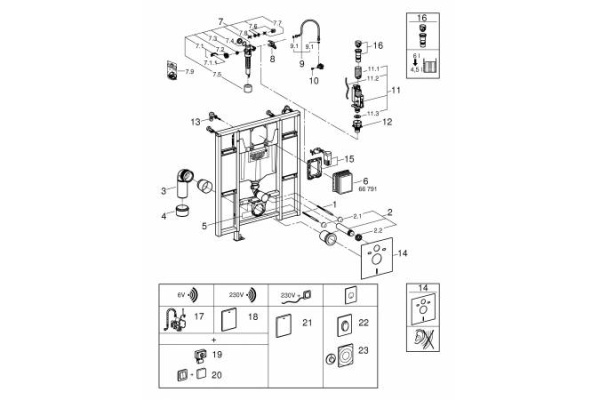 Система инсталляции для подвесного унитаза GROHE Rapid SL 39140 000 (39140000)