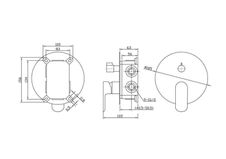 Встраиваемый смеситель для душа BelBagno ANCONA ANCONA-VDI-CRM