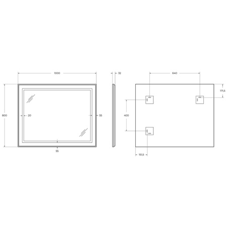 Зеркало (100х80) BelBagno Kraft  SPC-KRAFT-1000-800-SENS-NERO с подсветкой