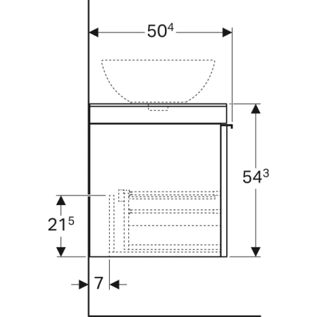 Шкафчик для накладной раковины Geberit Citterio 500.558.JJ.1