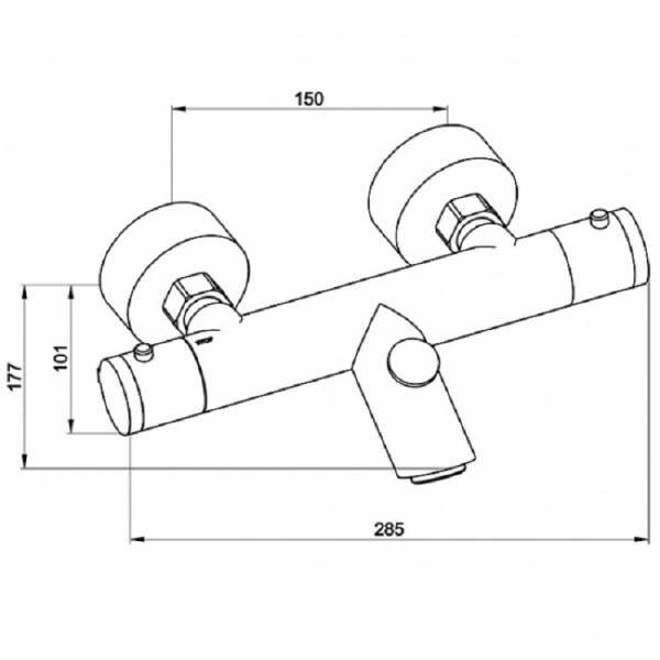Смеситель для ванны Kaiser Thermo термостатический 18355, хром