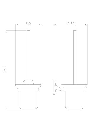 Туалетный ершик в комплекте WONZON & WOGHAND PORTO, хром WW-1901