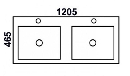 Встраиваемая сверху (120х46,5)  двойная Melana 9120ED-805