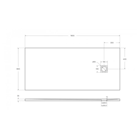 Поддон из искусственного мрамора BelBagno TRAY-MR-UNO-AH-180/80-35-W-CR