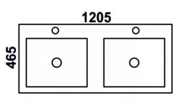 Встраиваемая сверху (120х46,5)  двойная Melana 9120ED-805