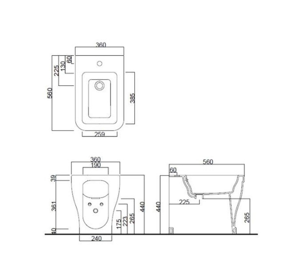 Биде приставное Cielo Opera Tondo OPBIQN