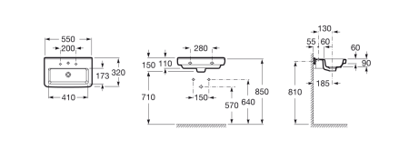 Раковина подвесная (55х32) Roca Dama-N  327787000