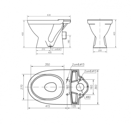 Унитаз напольный IFO  FRISK RS021010000