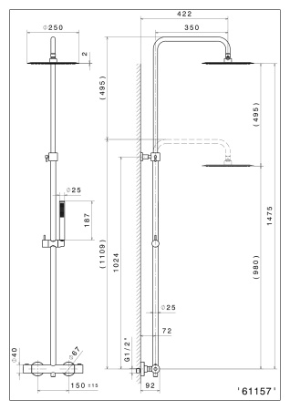 Душевая система  Kerama Marazzi Fioretto 61157KM.21.018 хром, термостат