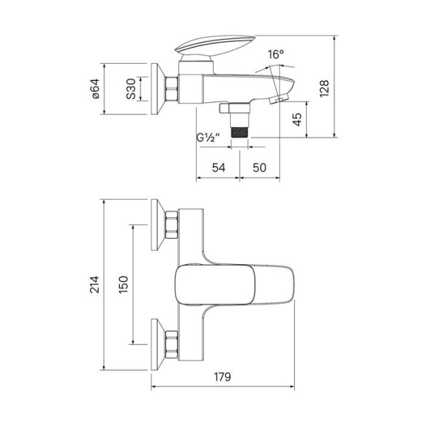 Смеситель для ванны IDDIS Stone (STOSB00i02WA)