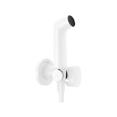 Гигиенический душ со смесителем Hansgrohe Bidette S 1jet EcoSmart+ 29232700 белый матовый