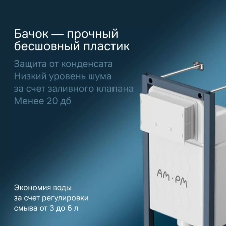 Комплект унитаза с инсталляцией Am.Pm ErgoFit IS110138.901701 с сиденье микролифт, кнопка черный матовый