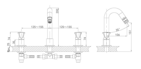Смеситель для раковины D&K Hessen Grimm (DA1384101)