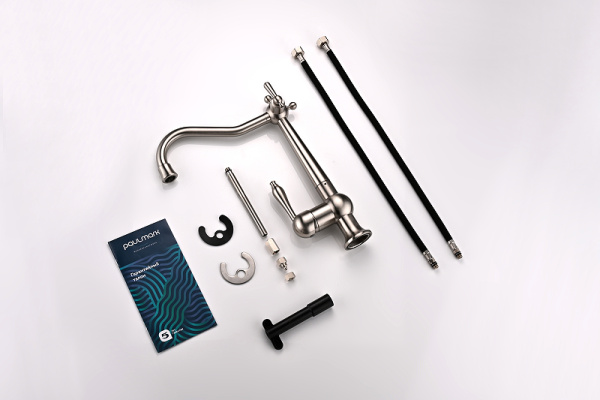 Смеситель для кухни с подключением к фильтру  Paulmark  Retro Re213226-NI