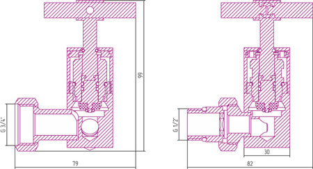 Вентиль 3D правый Сунержа (крест) G 1/2" НР х G 3/4" НГ Состаренная латунь 051-1411-1234