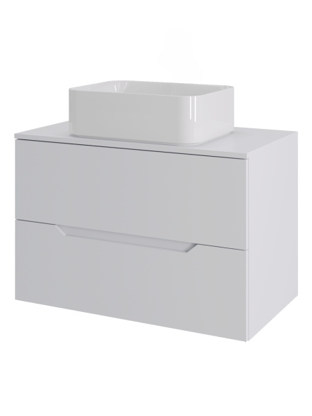 Тумба с раковиной подвесная 70 см, Orange Line Li-70TuwMDF+B02-460W белый