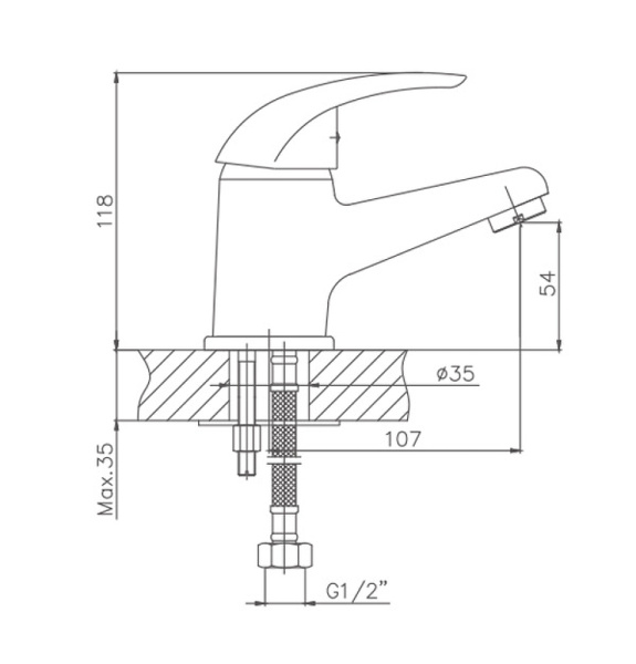 Смеситель для раковины Cron CN1029 Смеситель для раковины Cron CN1029