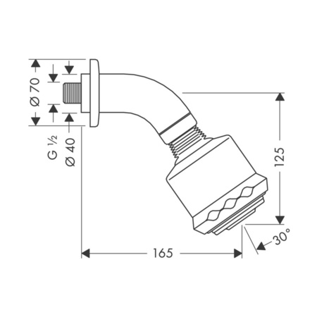 Верхний душ с кронштейном Hansgrohe Clubmaster 3jet EcoSmart 26606000 хром