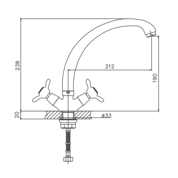 Смеситель для кухни Cron CN4212-2