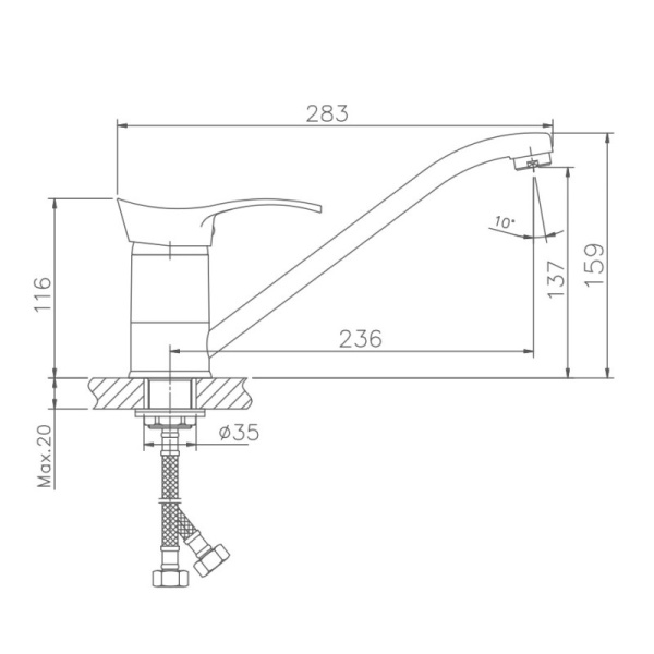 Смеситель для кухни Haiba HB4901