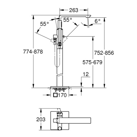Смеситель напольный для ванны Grohe Allure 25222GN1