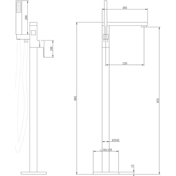 Смеситель ABBER Daheim AF8215SP напольный, сатин