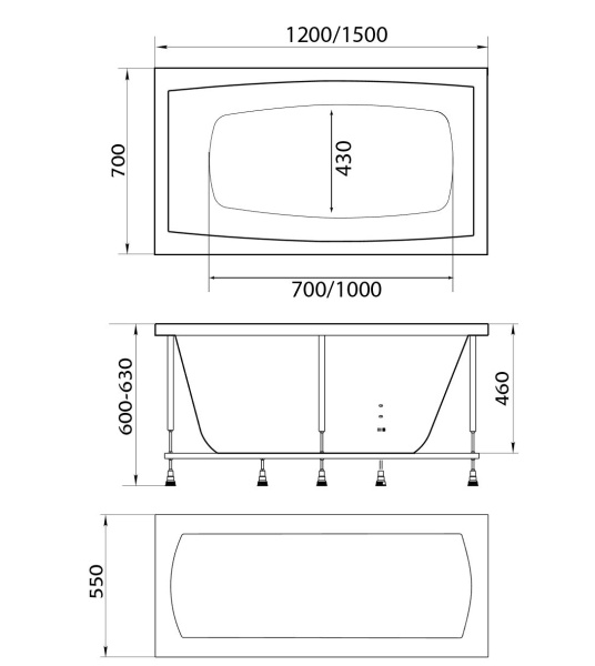 Акриловая ванна (150х70) Marka One Viola 01ви1570 Акриловая ванна (150х70) Marka One Viola 01ви1570