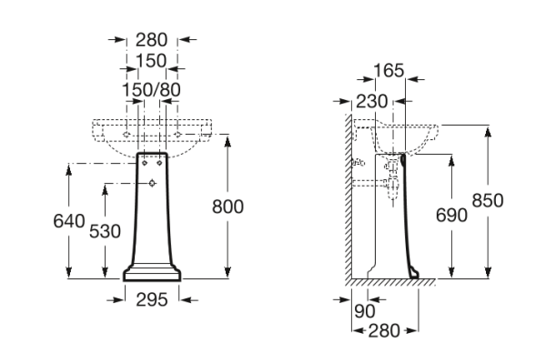 Пьедестал для раковины Roca Carmen 3370A0000 Пьедестал для раковины Roca Carmen 3370A0000