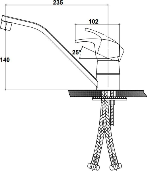 Смеситель для кухонной мойки  KAISER Leon (19300)