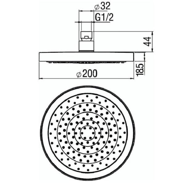 Верхний душ Nobili WE00139/94CR Верхний душ Nobili WE00139/94CR