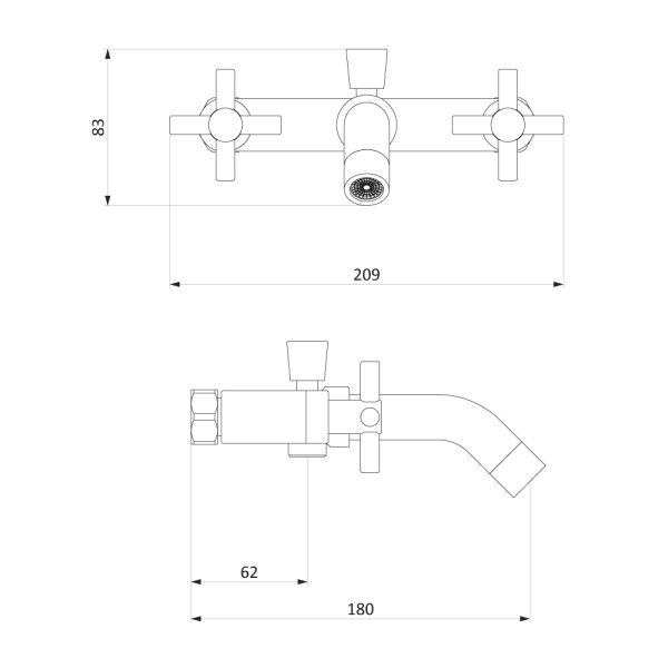 Смеситель для ванны Damixa RedBlu Neo Classic 241000000