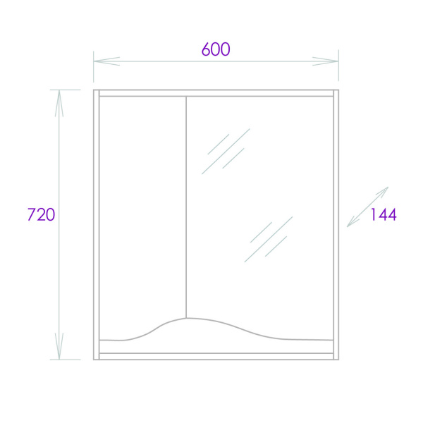 Зеркало-шкаф Onika Брендон 60 (60x72) 206084