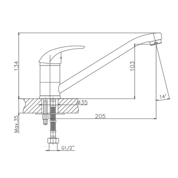 Смеситель для кухни Cron CN4229 Смеситель для кухни Cron CN4229
