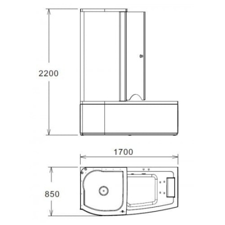 Акриловая ванна Gemy G8040 B