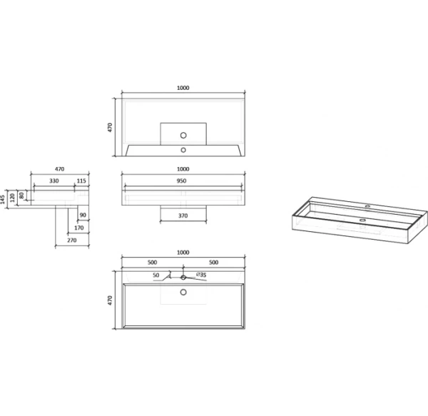 Накладная раковина RAVAL Facet 100 Fac.08.100/Bet/RL