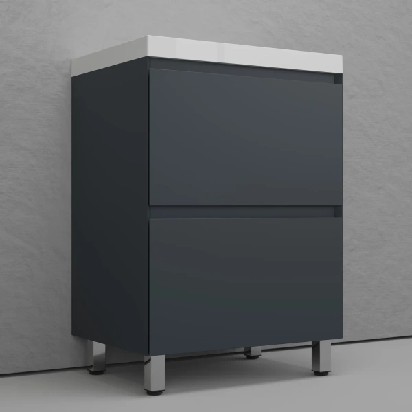 Тумба напольная без раковины 60 см Style Line Манхэттен ЛС-00002378 графит матовый