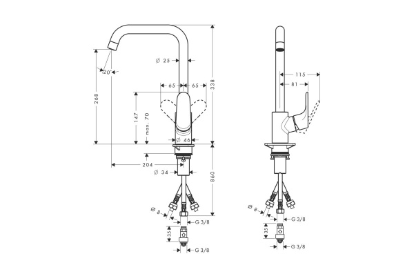 Смеситель для кухни Hansgrohe Focus 31822000