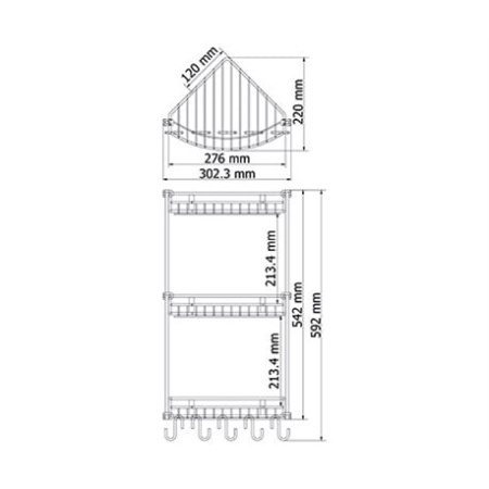 Полка металлическая тройная WasserKRAFT K-1233