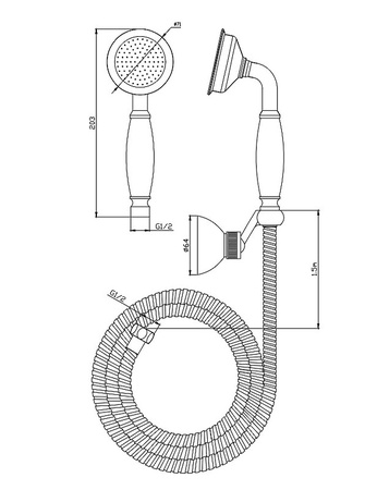Душевой набор Cezares Lira LIRA-M-DEF2-02-Bi