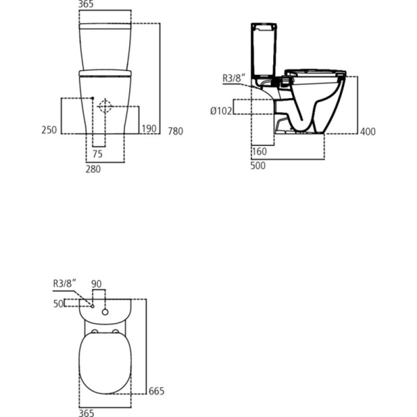 Чаша унитаза напольного Ideal Standard Connect E803601