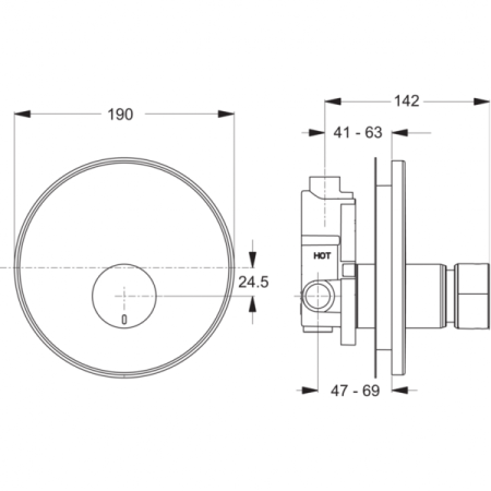 Встраиваемый нажимной кран для писсуара Ideal Standard CERAPLUS B8300AA
